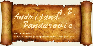 Andrijana Pandurović vizit kartica